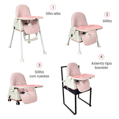 Silla Comedor Zoe Rosa Happy Baby USOS