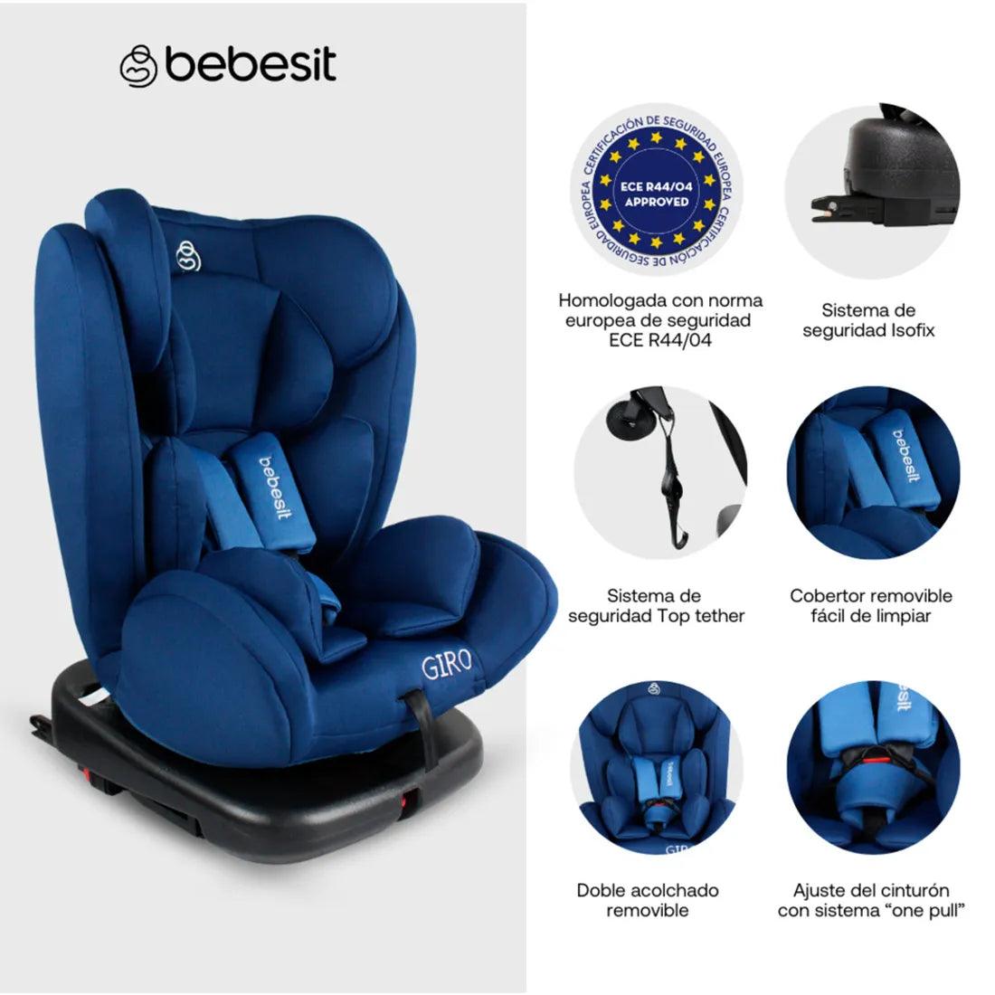 Silla De Carro Élite 360° Isofix Azul Bebesit