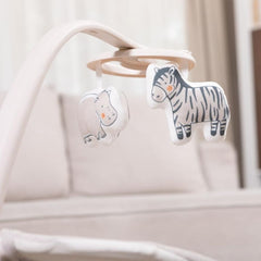 Silla Eléctrica Mecedora y Columpio Zebra Beige muñecos