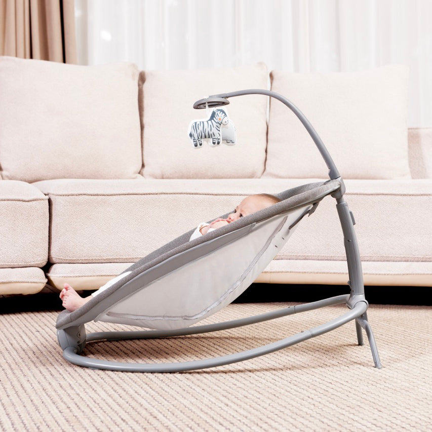 Silla Eléctrica Mecedora y Columpio Zebra Gris PERFIL