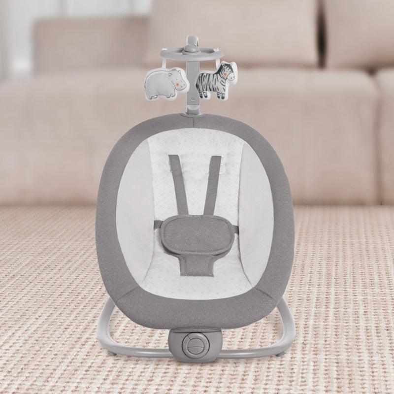 Silla Eléctrica Mecedora y Columpio Zebra Gris