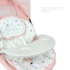 Silla Mecedora Electrica Con Bandeja Rosa Girls