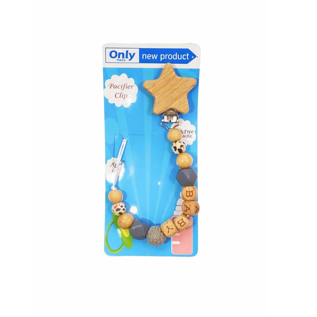 Sujetador De Chupo Madera Baby Color Surtido estrella