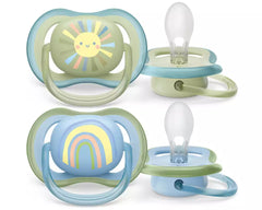 Set 2 Piezas Chupos Entretenedores Ultra Air Sol Avent 0-6M Diseños