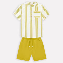 Conjunto Camisa Rayas Amarillo