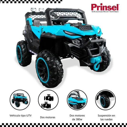 Carro Montable Eléctrico Para Niños  XPLORE DLX 12V Azul