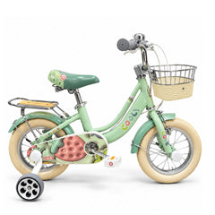Bicicleta Fresa Cool Kids con Ruedas de Apoyo Verde fondo