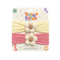 Set 2 Balacas Flor Colores Pastel
