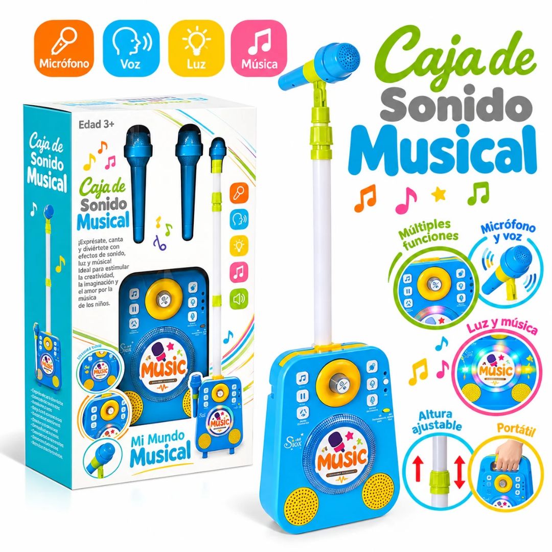 Juguete Parlante con Micrófono Musical Azul
