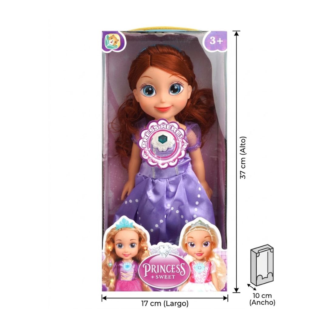 Juguete Muñeca Dulce Princesa Sonido Medidas