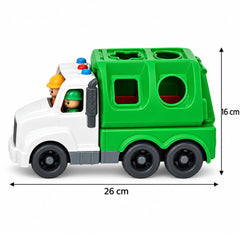 Juguete Tractor Construcción Bloques Verde medidas