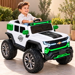 Carro Montable Electrico Con Luces Estilo Chevrolet Blanco modelo