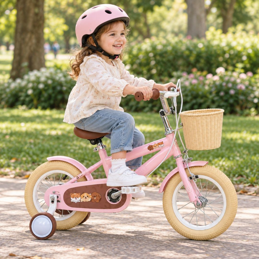 Bicicleta B-Leci con Ruedas de Apoyo Rosa