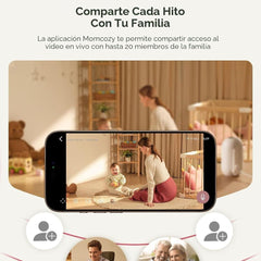 Cámara Monitor de Vídeo 360 Bebé Momcozy familia