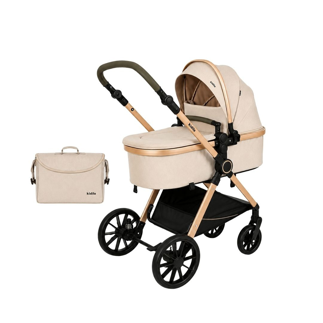 Coche Moisés Reversible Milo Kaki Kidilo