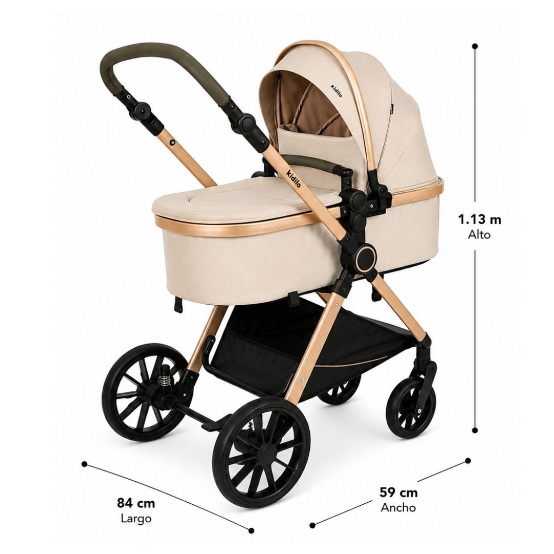 Coche Moisés Reversible Milo Kaki Kidilo