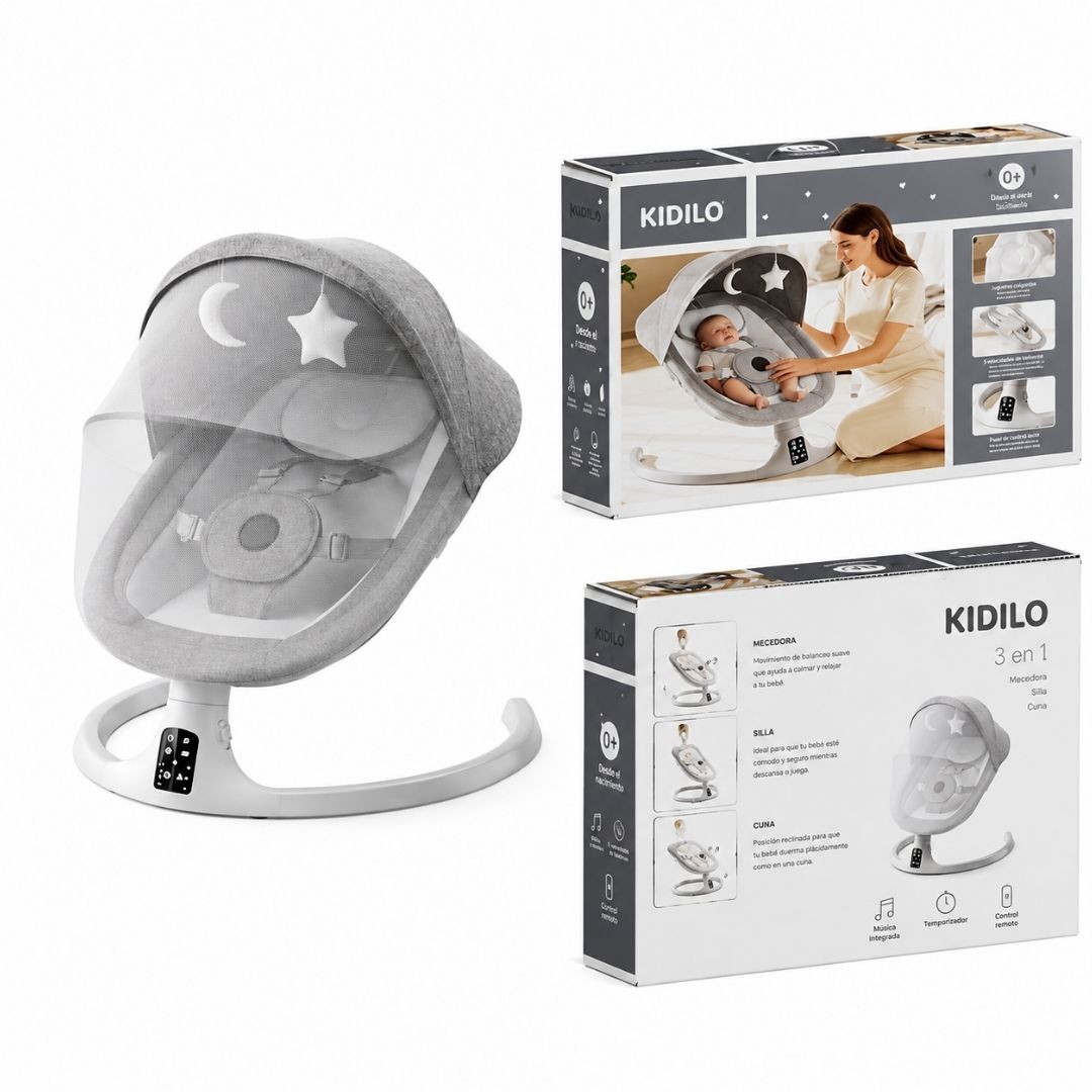 Silla Eléctrica Multifuncional Gris Claro Kidilo