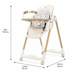 Silla Comedor Alta Trona Kidilo Blanco medidas