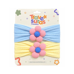 Set 2 Balacas Flor Colores Pastel