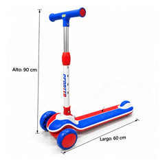 Patineta Scotter Luces y Musica Rojo Azules