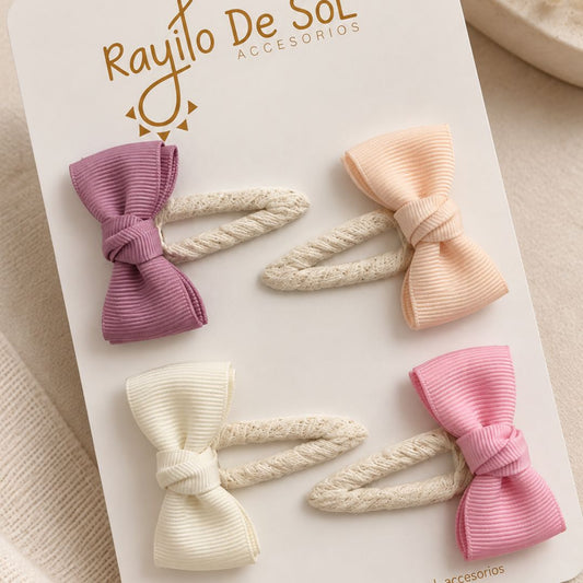 Set 4 Pinzas Moño Elisa