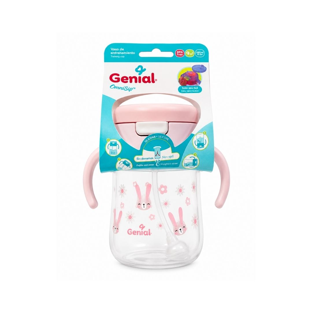Vaso Pitillo de Entrenamiento Boton Genial 9oz CONEJO