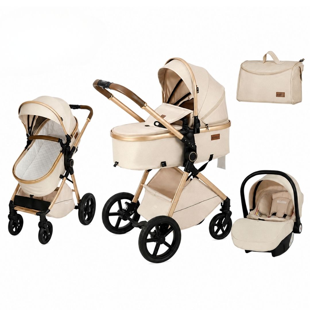 Coche Moisés con Porta Bebé Leti Beige Kidilo