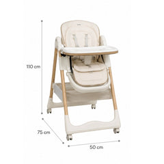 Silla Comedor Multifuncional Basil Kidilo Blanco MEDIDAS
