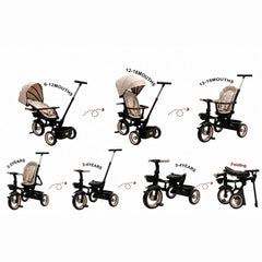 Triciclo Multifuncional 7 en 1 Beige Bebé a Niño