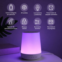 Monitor Ruido Blanco y Lámpara Inteligente Momcozy uso