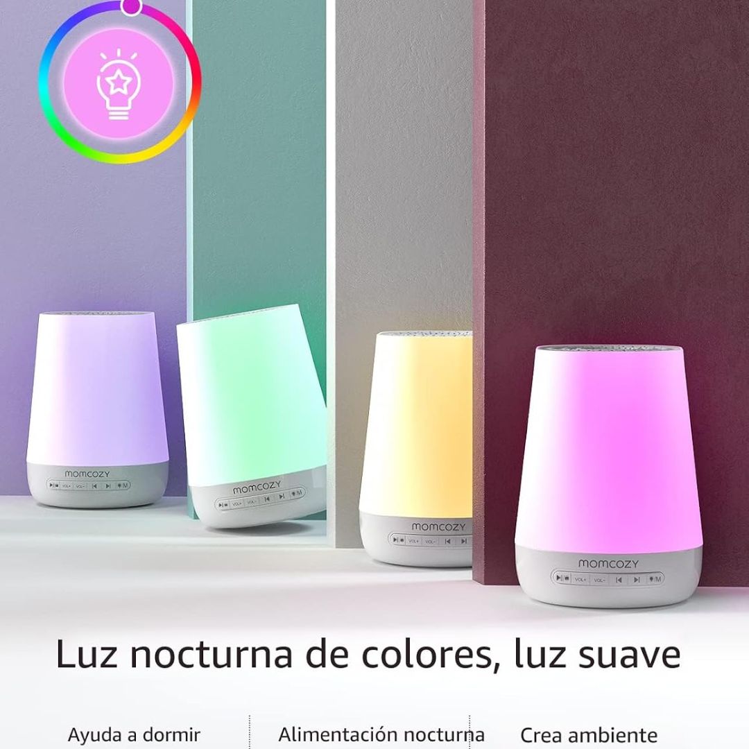 Monitor Ruido Blanco y Lámpara Inteligente Momcozy colores