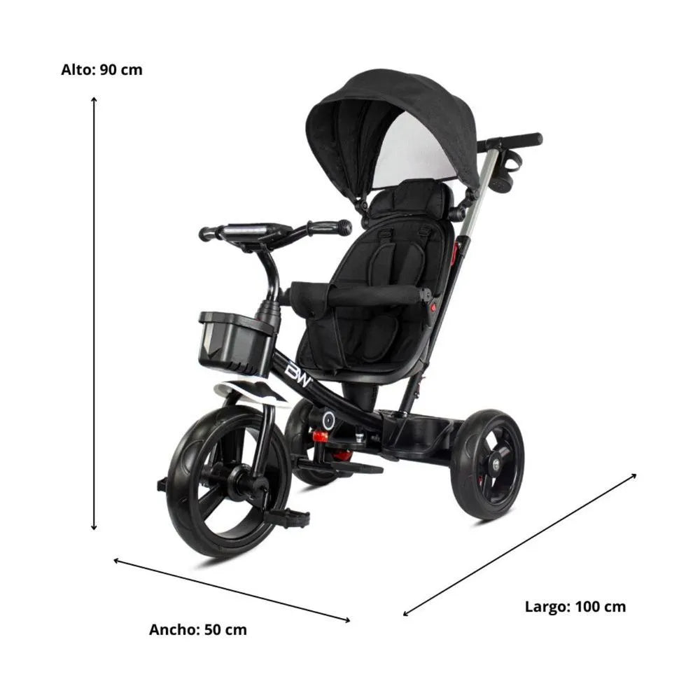 Triciclo Sun 360 Grados Negro Prinsel Medidas