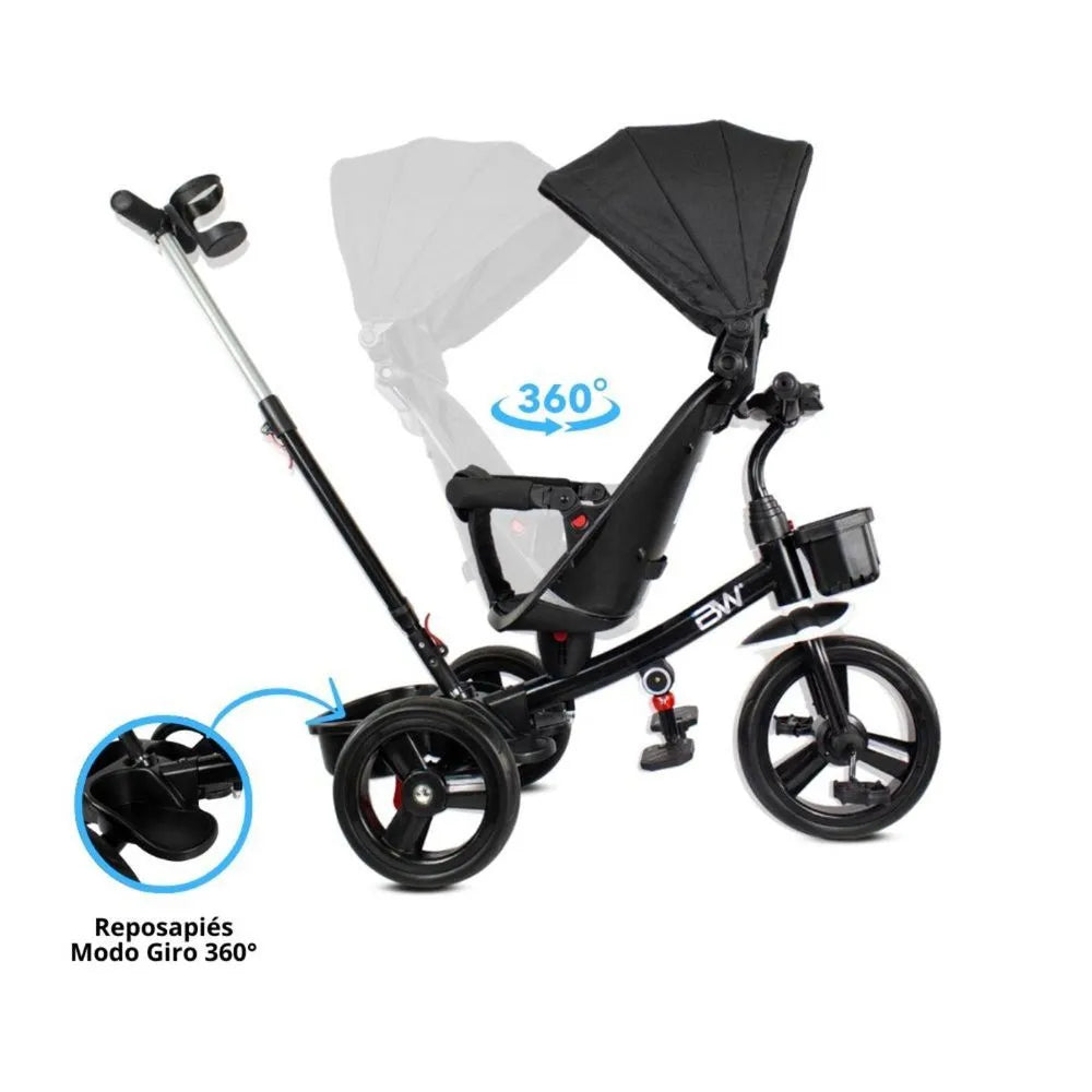 Triciclo Sun 360 Grados Negro Prinsel Estilo
