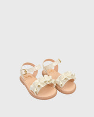 Sandalias Estilo Resortado Crema Truffa