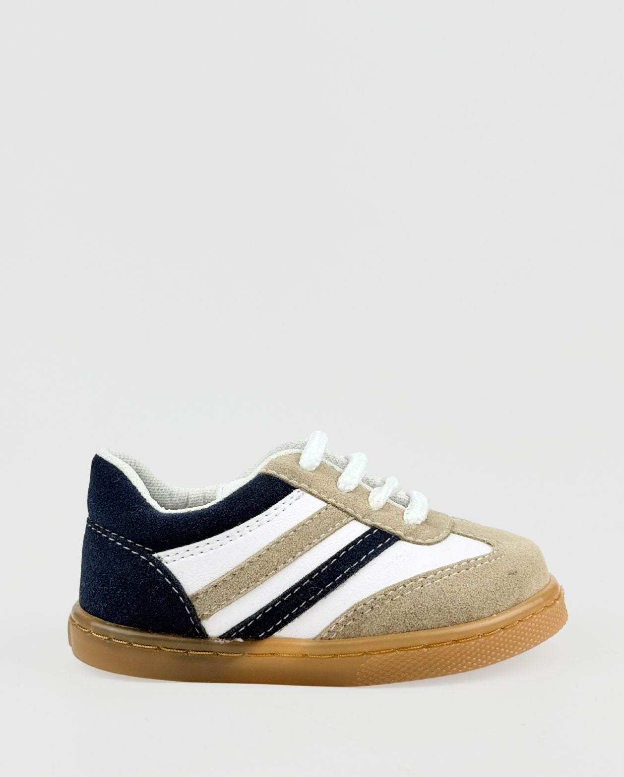 Tenis Combinado Rayas Azul Detalles