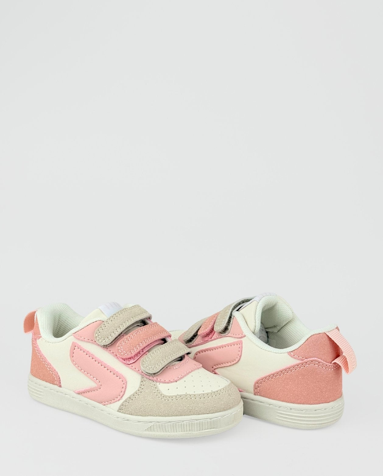 Tenis Velcro Combinado Beige Rosa Zippy Detalles