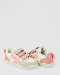 Tenis Velcro Combinado Beige Rosa Zippy Detalles