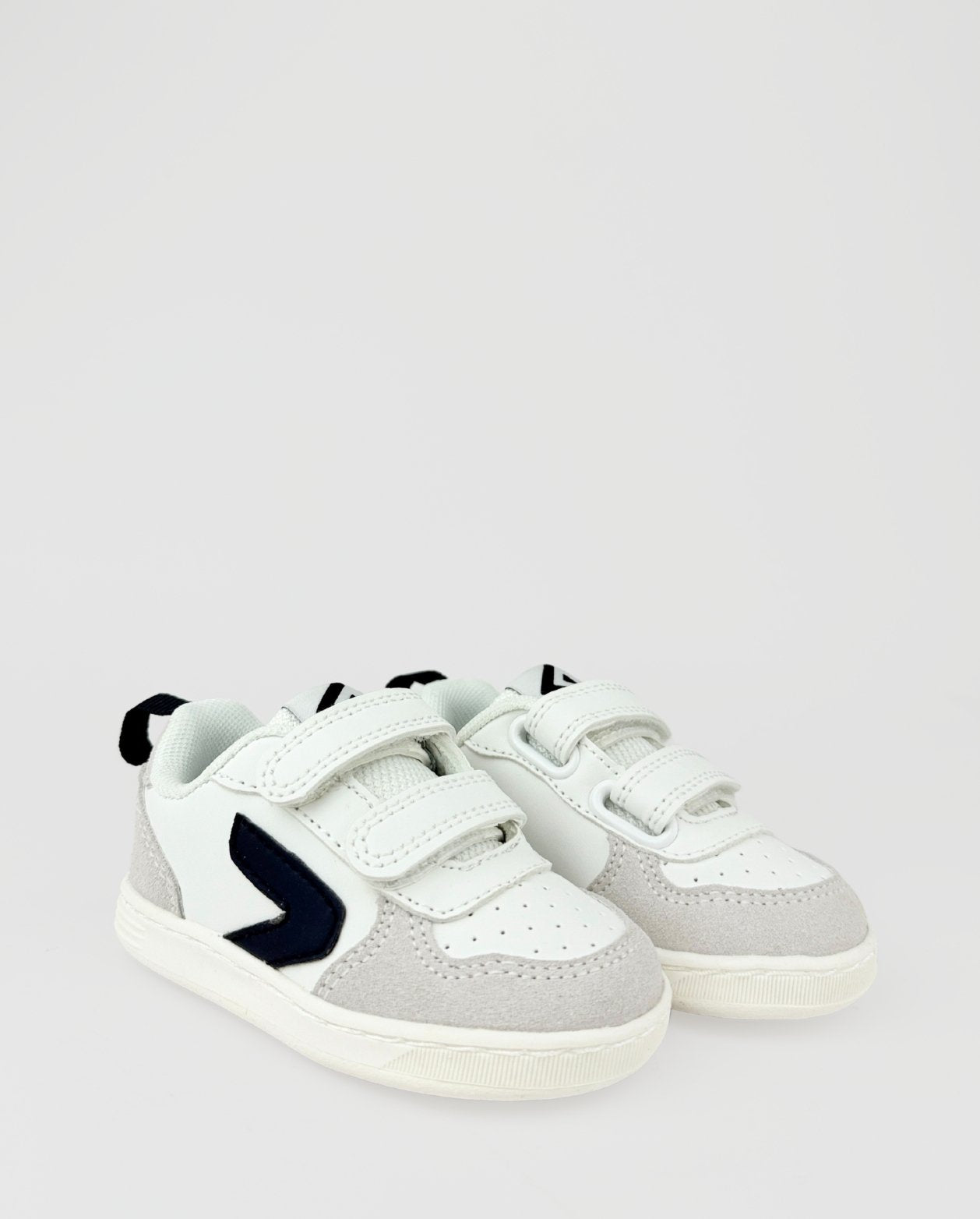 Tenis Velcro Combinado Gris Azul Zippy