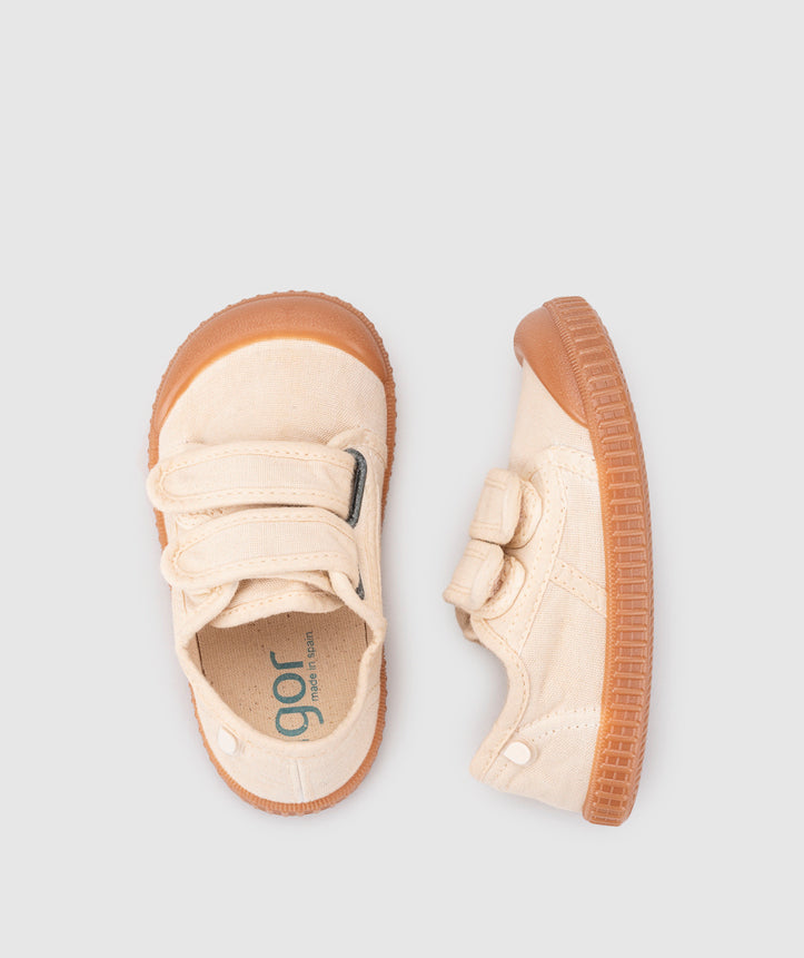 Tenis Berri Brf Velcro Caramelo Marfil Igor detalle