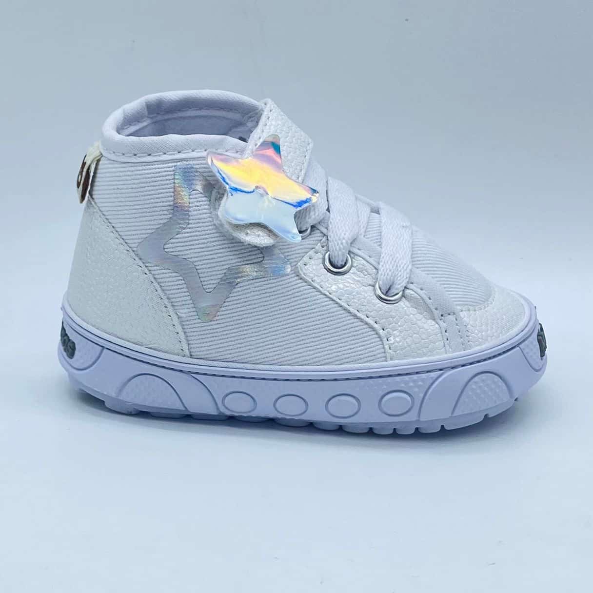 Tenis Botas Blanco Estrellas Meloso detalle