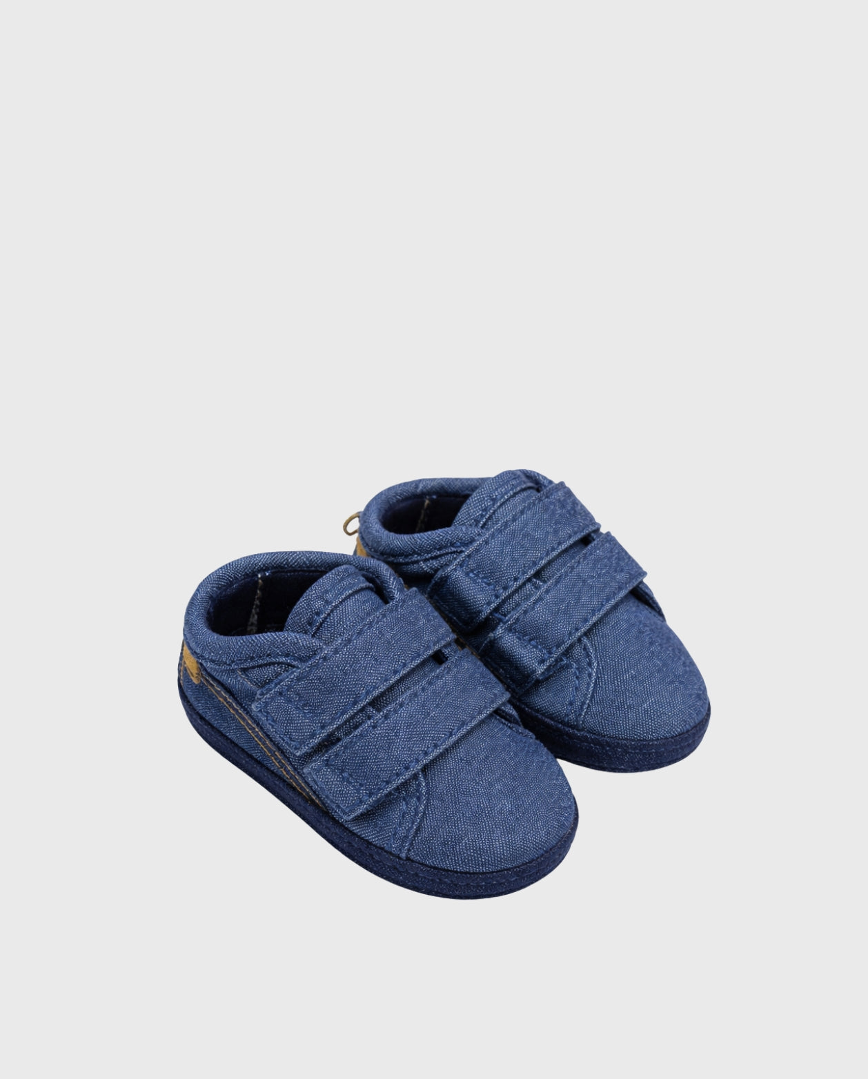 Tenis Velcro Denim Detalle Café