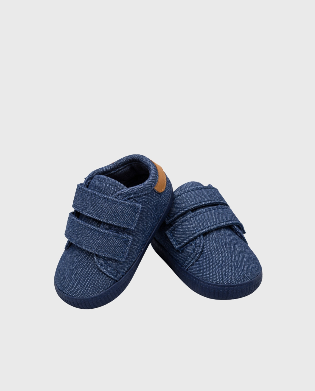 Tenis Velcro Denim Detalle Café detalle