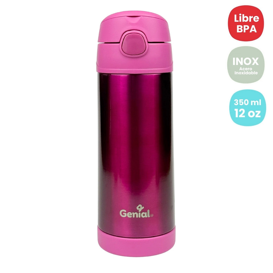 Termo Acero Inoxidable Colores 350ml Rosado