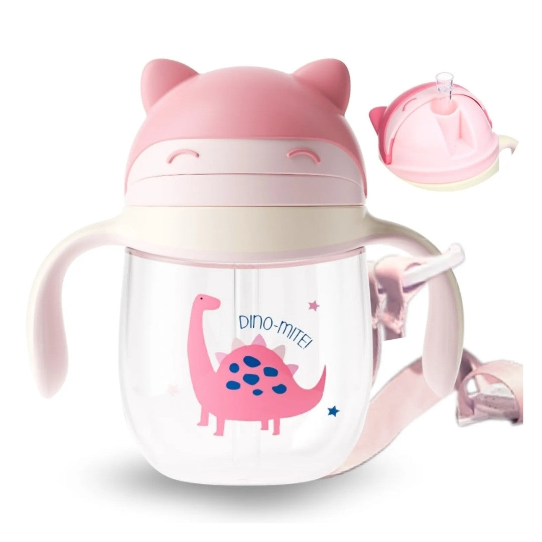 Termo Con Asas Dinosaurio 10oz Rosa