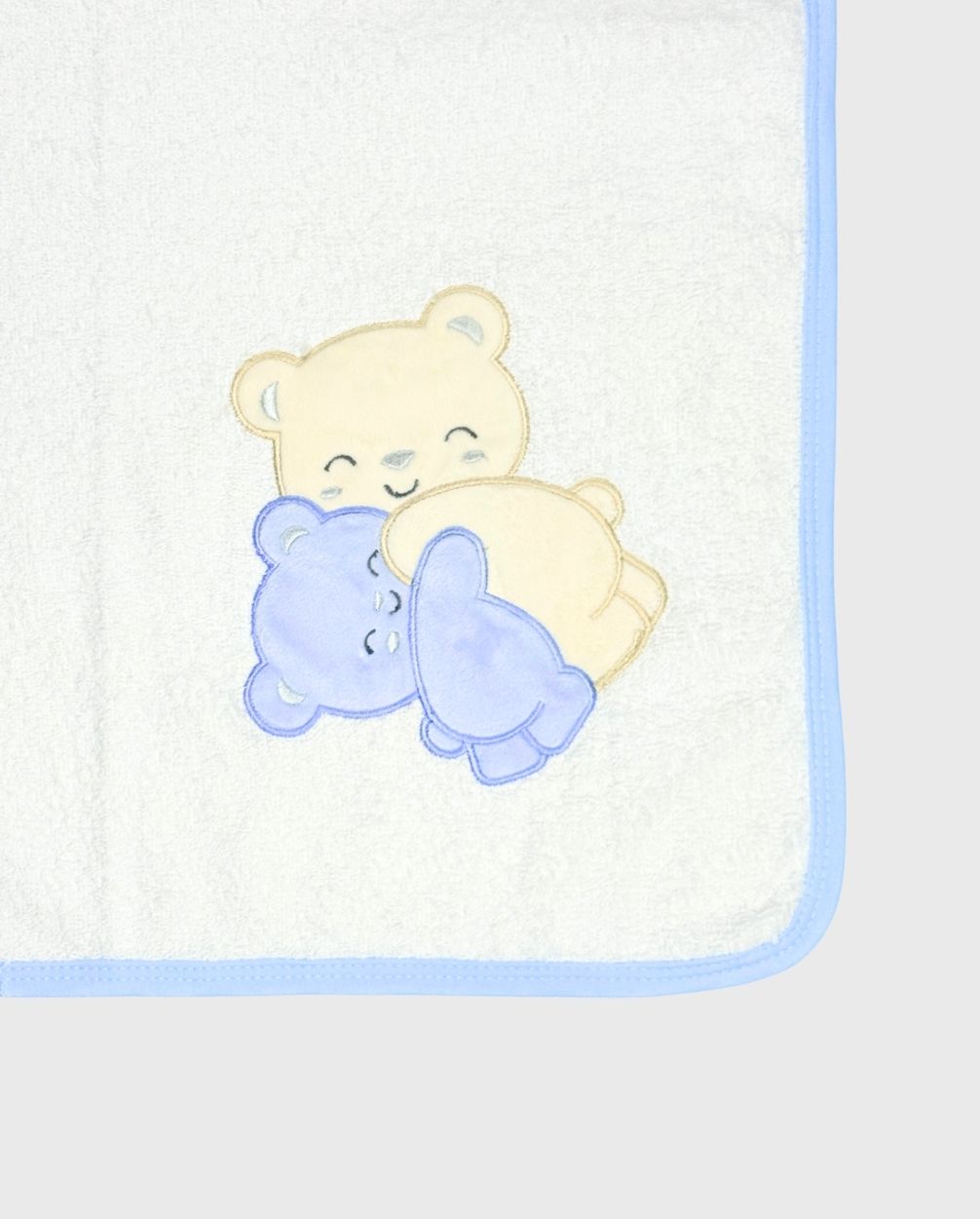 Toalla Con Capota Bordado Oso Azul Detalle