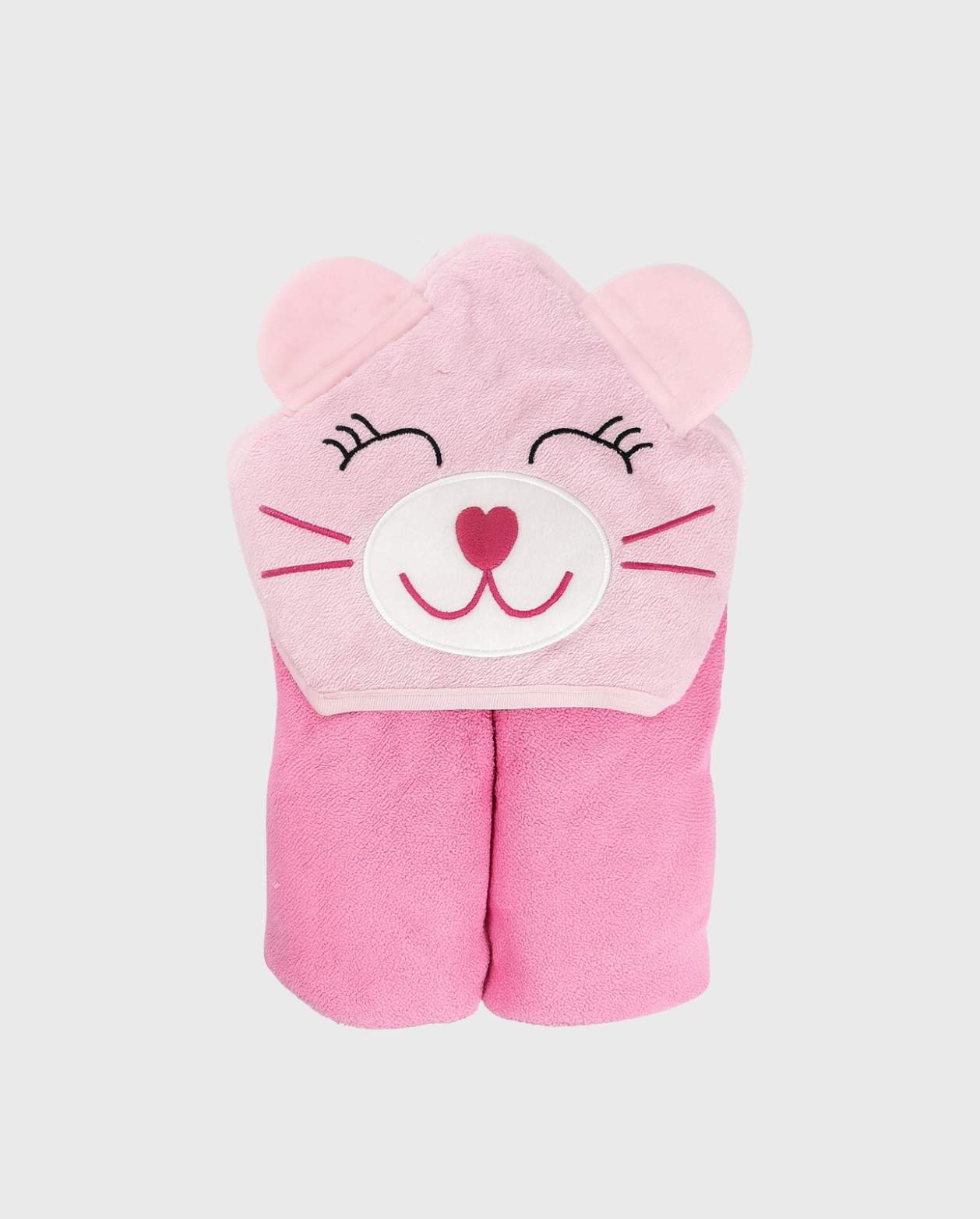 Toalla Con Capota 100% Algodón Animales Rosa