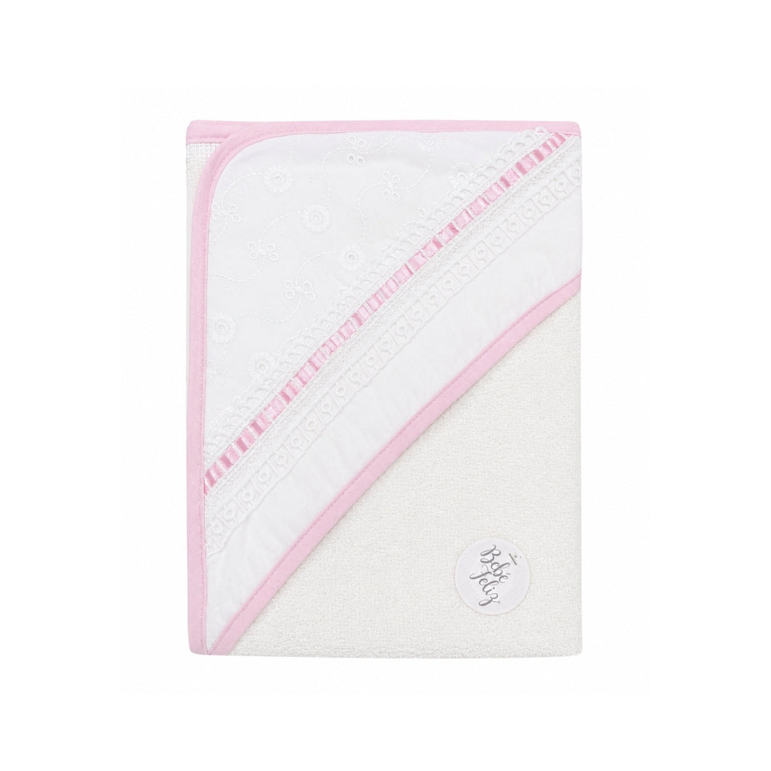 Toalla Con Capota Bordado Rosa diseño