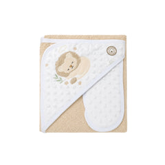 Toalla Con Capota y Babitas Bordado Surtido Beige