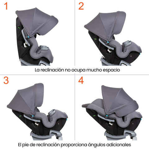 Silla de Carro Cover Me 4 en 1 Gris Baby Trend Formas de reclinaje