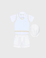 Traje Ceremonia Bermuda Tejido Detalle Claro